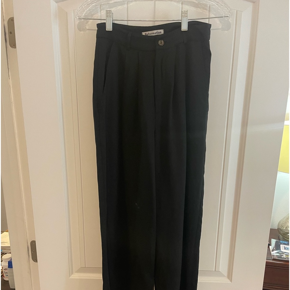 REFORMATION Black Mason Pant size 2